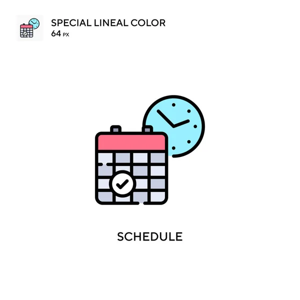 Schedule Special Lineal Color Vector Icon Illustration Symbol Design Template — Stock Vector