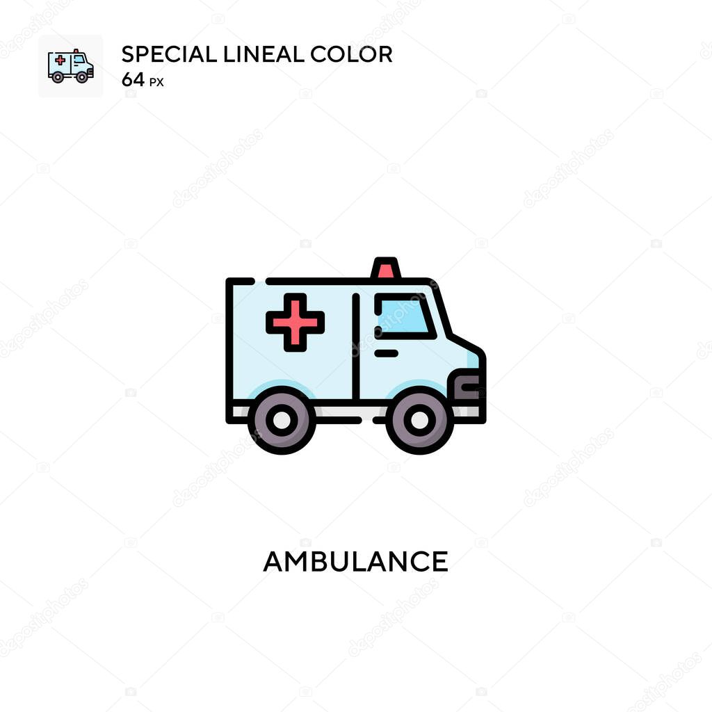 Ambulance Special lineal color vector icon. Illustration symbol design template for web mobile UI element.