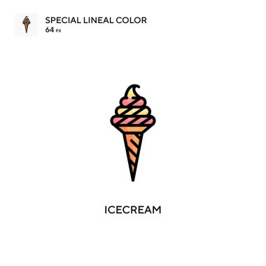 Icecream Özel doğrusal renk vektörü simgesi. Web mobil UI ögesi için resimleme sembolü tasarım şablonu.