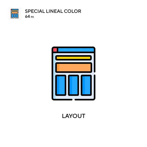 Layout Special Lineal Color Vector Icon Illustration Symbol Design Template — Stock Vector