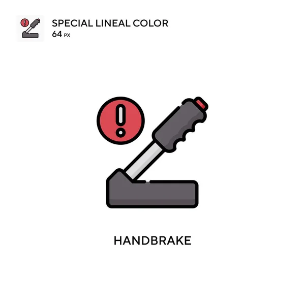 Handbroms Speciell Linjal Färg Vektor Ikon Illustration Symbol Design Mall — Stock vektor