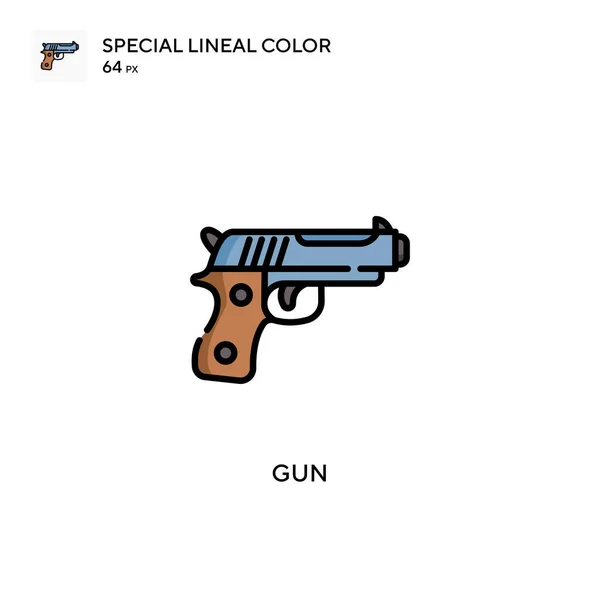 Gun Ícone Vetorial Cor Linear Especial Modelo Design Símbolo Ilustração —  Vetores de Stock