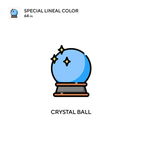 クリスタルボール特殊線色ベクトルアイコン WebモバイルUi要素のイラストシンボルデザインテンプレート — ストックベクタ