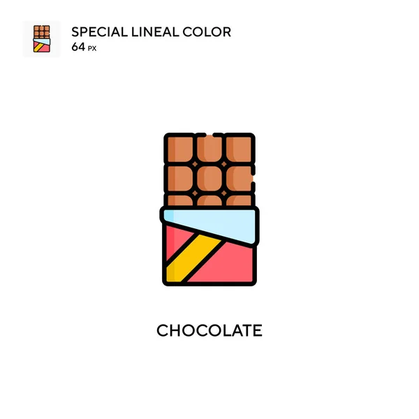 Chocolate Ícone Vetorial Cor Linear Especial Modelo Design Símbolo Ilustração — Vetor de Stock