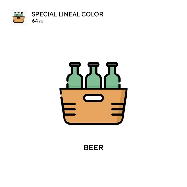 啤酒特殊线型彩色矢量图标 Web移动Ui元素的说明性符号设计模板 — 图库矢量图片