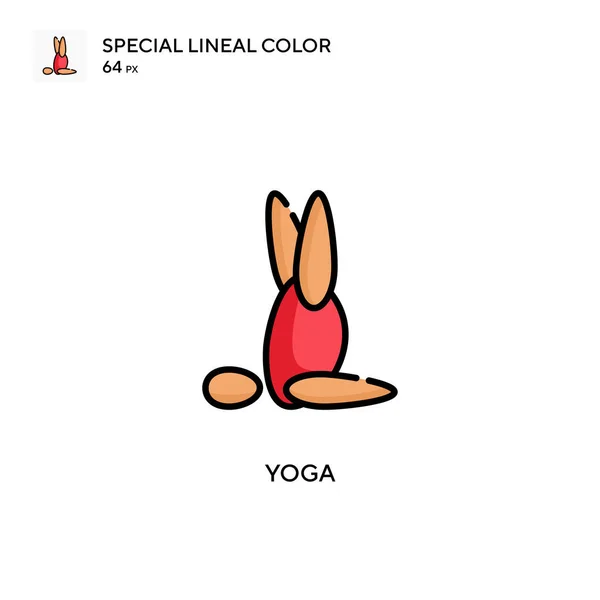 Yoga Özel Doğrusal Renk Vektörü Simgesi Web Mobil Ögesi Için — Stok Vektör