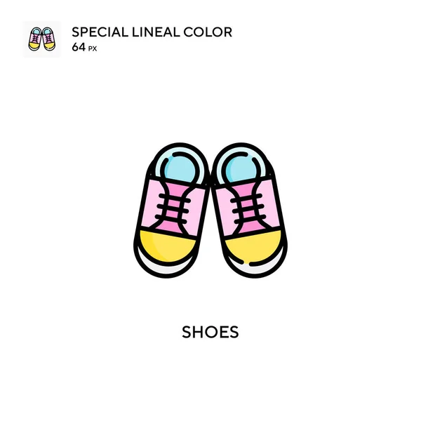 Schoenen Speciale Lijnkleur Vector Pictogram Illustratie Symbool Ontwerp Sjabloon Voor — Stockvector