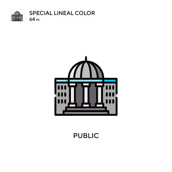 Ikona Public Special Lineal Color Vector Šablona Návrhu Symbolu Ilustrace — Stockový vektor