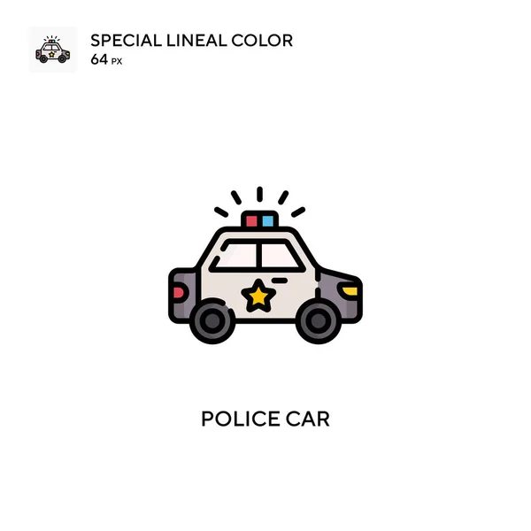 Auto Della Polizia Speciale Icona Vettoriale Colori Lineari Modello Disegno — Vettoriale Stock