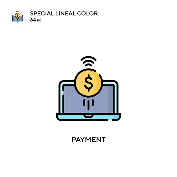 Betalning Speciell Linjal Färg Vektor Ikon Illustration Symbol Design Mall — Stock vektor