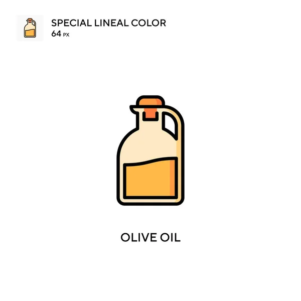 Olivenöl Spezielles Lineares Farbvektorsymbol Illustration Symbol Design Vorlage Für Web — Stockvektor