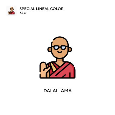 Dalai lama özel doğrusal renk vektörü simgesi. Web mobil UI ögesi için resimleme sembolü tasarım şablonu.