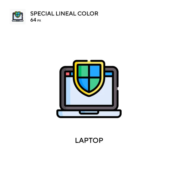 ノートパソコン特殊線型カラーベクトルアイコン WebモバイルUi要素のイラストシンボルデザインテンプレート — ストックベクタ