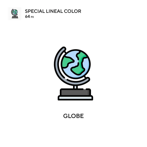 Globe Speciale Lijnkleur Vector Icoon Illustratie Symbool Ontwerp Sjabloon Voor — Stockvector