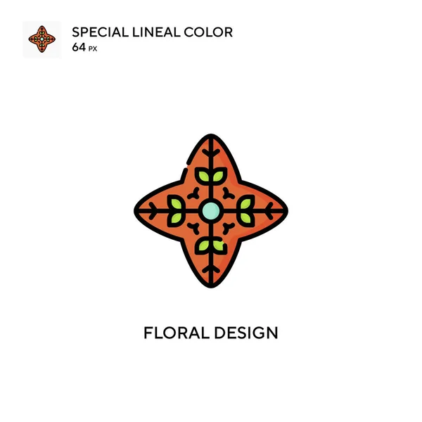 Diseño Floral Icono Especial Vector Color Lineal Plantilla Diseño Símbolo — Vector de stock