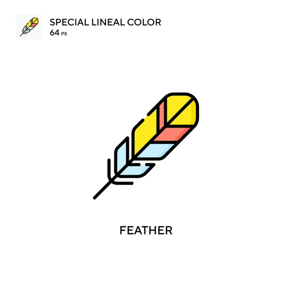 Pluma Especial Icono Vector Color Lineal Plantilla Diseño Símbolo Ilustración — Archivo Imágenes Vectoriales