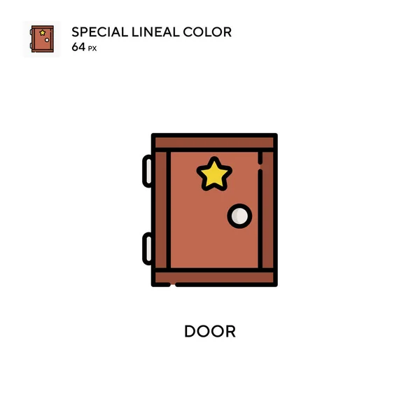 Puerta Icono Especial Vector Color Lineal Plantilla Diseño Símbolo Ilustración — Archivo Imágenes Vectoriales