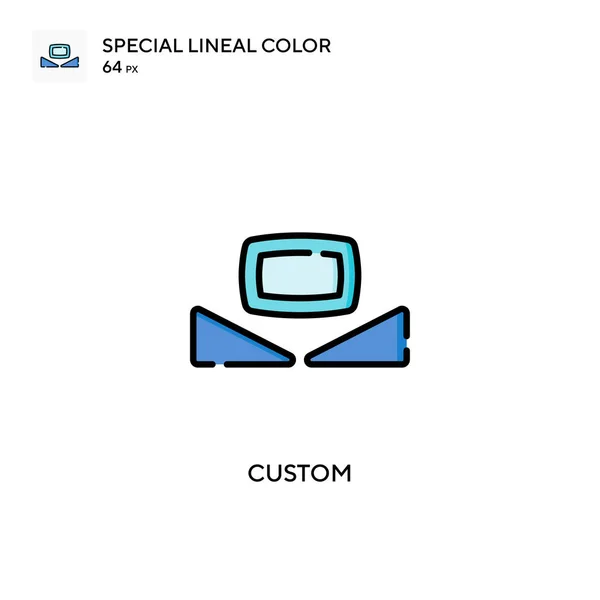 Anpassad Speciell Linjal Färg Vektor Ikon Illustration Symbol Design Mall — Stock vektor