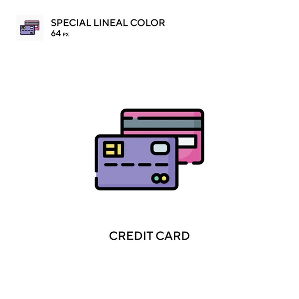 Credit Card Special Lineal Color Vector Icon Illustration Symbol Design — Stock Vector