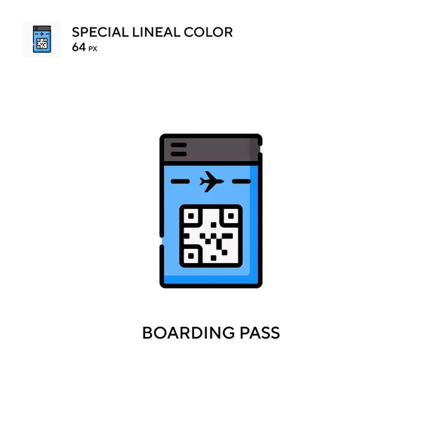 Boarding Pass Spezielles Lineares Farbvektorsymbol Illustration Symbol Design Vorlage Für — Stockvektor