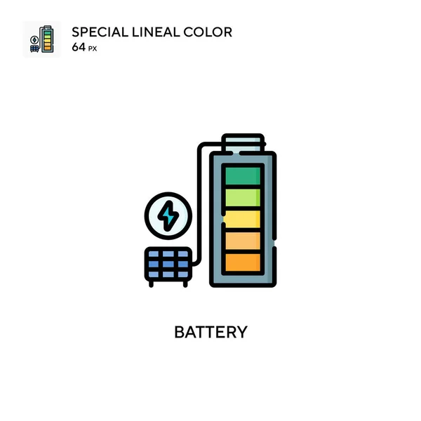 Batería Icono Especial Vector Color Lineal Plantilla Diseño Símbolo Ilustración — Vector de stock