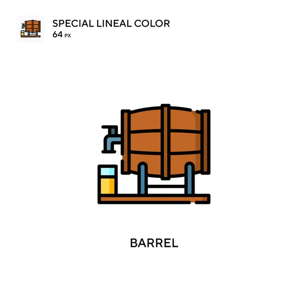 Barril Icono Especial Vector Color Lineal Plantilla Diseño Símbolo Ilustración — Vector de stock