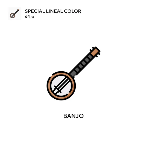 Banjo Spezielles Lineares Farbvektorsymbol Illustration Symbol Design Vorlage Für Web — Stockvektor