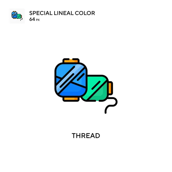Thread Icône Vectorielle Couleur Linéaire Spéciale Modèle Conception Symbole Illustration — Image vectorielle