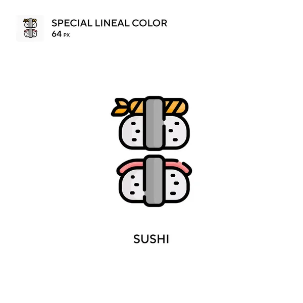 Sushi Különleges Lineáris Szín Vektor Ikon Illusztráció Szimbólum Design Sablon — Stock Vector