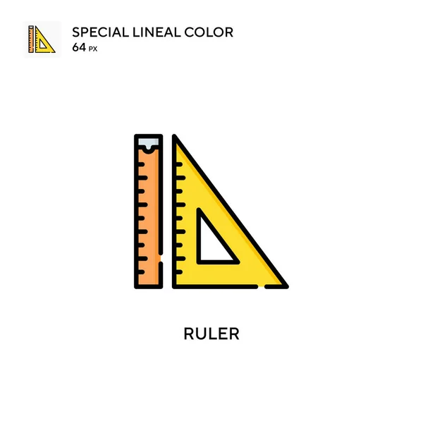 Reuler Special Lineal Color Vector Icon Шаблон Оформления Символов Иллюстрации — стоковый вектор