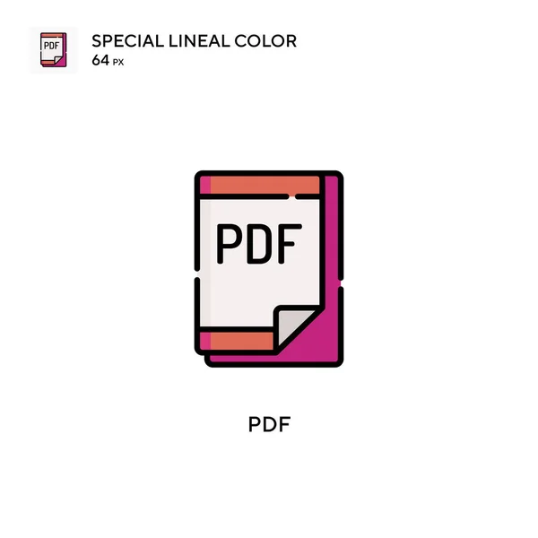 Pdf Ícone Vetorial Cor Linear Especial Modelo Design Símbolo Ilustração — Vetor de Stock