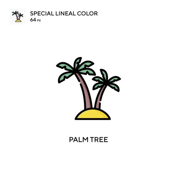 Palmera Icono Especial Vector Color Lineal Plantilla Diseño Símbolo Ilustración — Vector de stock