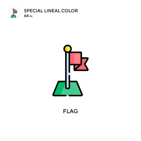Flag Special Lineal Color Vector Icon Illustration Symbol Design Template — Stock Vector
