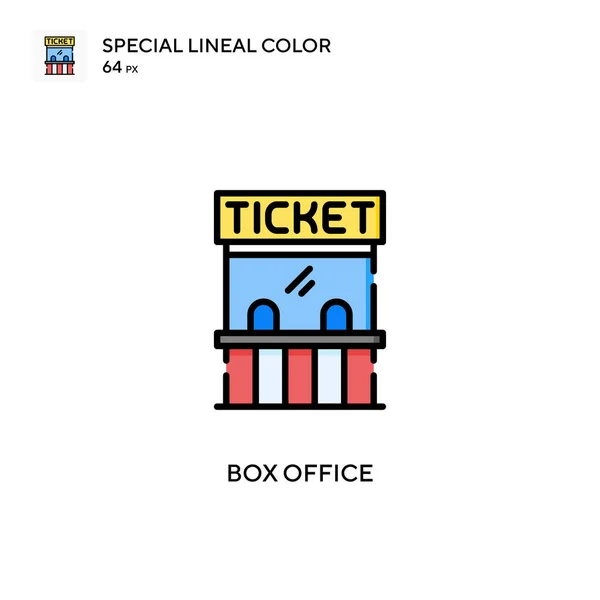 Box Office Icône Vectorielle Couleur Linéaire Spéciale Modèle Conception Symbole — Image vectorielle