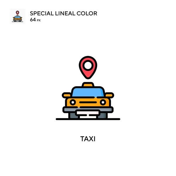 Taxi Ícone Vetorial Cor Linear Especial Modelo Design Símbolo Ilustração —  Vetores de Stock