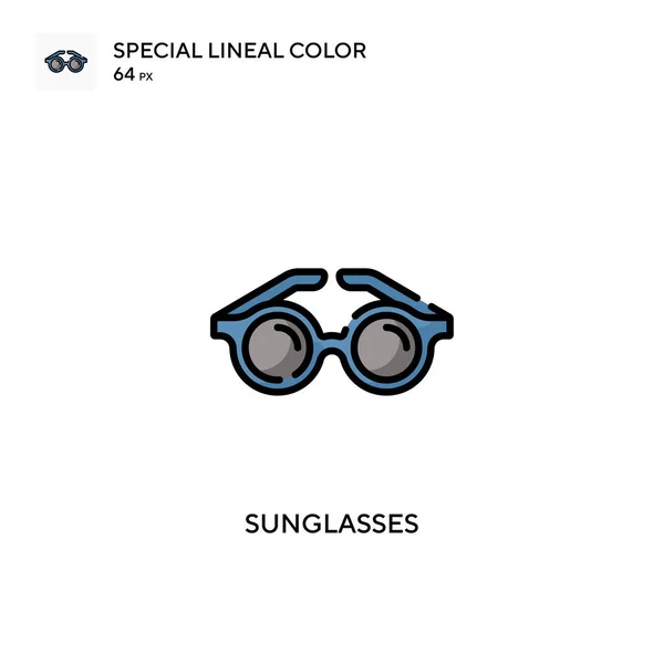 Lunettes Soleil Special Lineal Color Vector Icon Modèle Conception Symbole — Image vectorielle