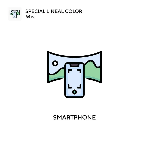 Smartphone Special Lineal Color Vector Icon Illustration Symbol Design Template — Stock Vector