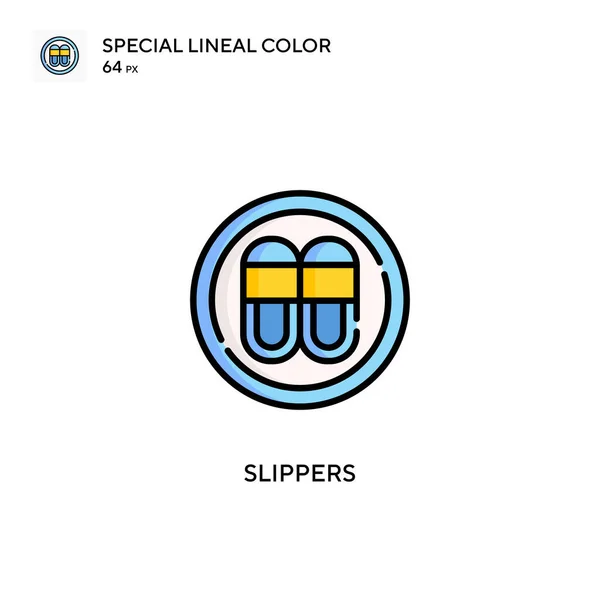 Kapcie Specjalna Ikona Wektora Koloru Liniowego Ilustracja Szablonu Projektu Symbolu — Wektor stockowy