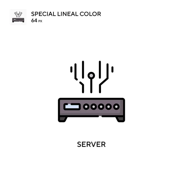 Server Speciale Lijnkleur Vector Pictogram Illustratie Symbool Ontwerp Sjabloon Voor — Stockvector