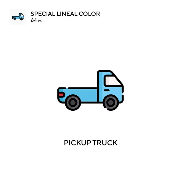 Pickup Truck Különleges Lineáris Színvektor Ikon Illusztráció Szimbólum Design Sablon — Stock Vector