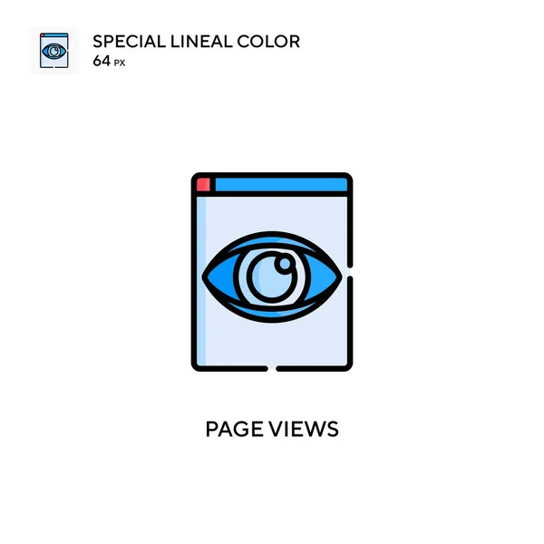 Page Views Special Lineal Color Vector Icon Illustration Symbol Design — Stock Vector