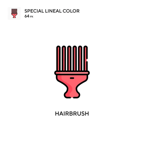Brosse Cheveux Icône Vectorielle Couleur Linéaire Spéciale Modèle Conception Symbole — Image vectorielle