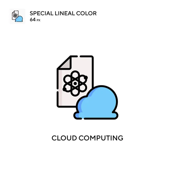 Cloud Computing Különleges Lineáris Színvektor Ikon Illusztráció Szimbólum Design Sablon — Stock Vector