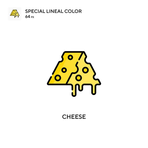 Cheese Icono Especial Vector Color Lineal Plantilla Diseño Símbolo Ilustración — Vector de stock