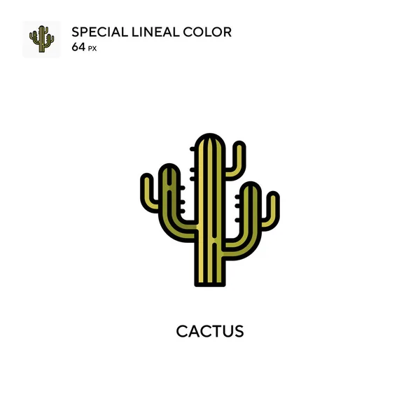 Cactus Speciale Icona Vettoriale Colori Lineari Modello Disegno Simbolo Illustrazione — Vettoriale Stock