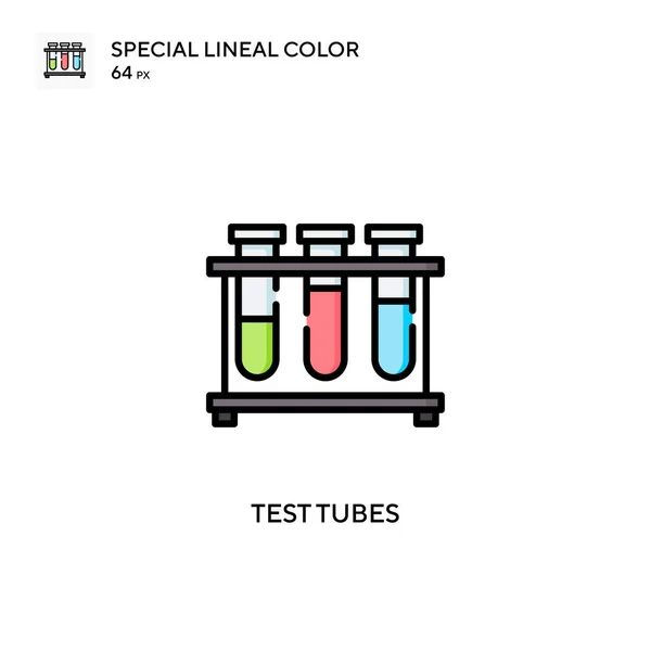 Tubos Ensayo Icono Especial Vector Color Lineal Plantilla Diseño Símbolo — Vector de stock