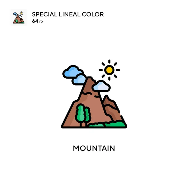 Mountain Special Icono Vector Color Lineal Plantilla Diseño Símbolo Ilustración — Archivo Imágenes Vectoriales