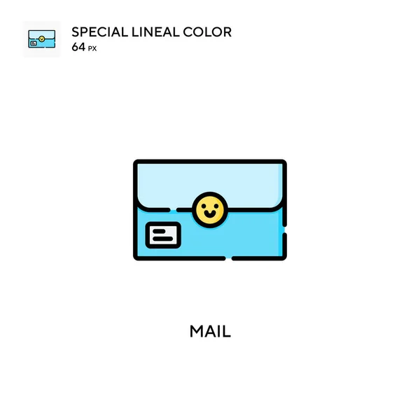 Mail Special Lineal Color Vector Icon Illustration Symbol Design Template — Stock Vector