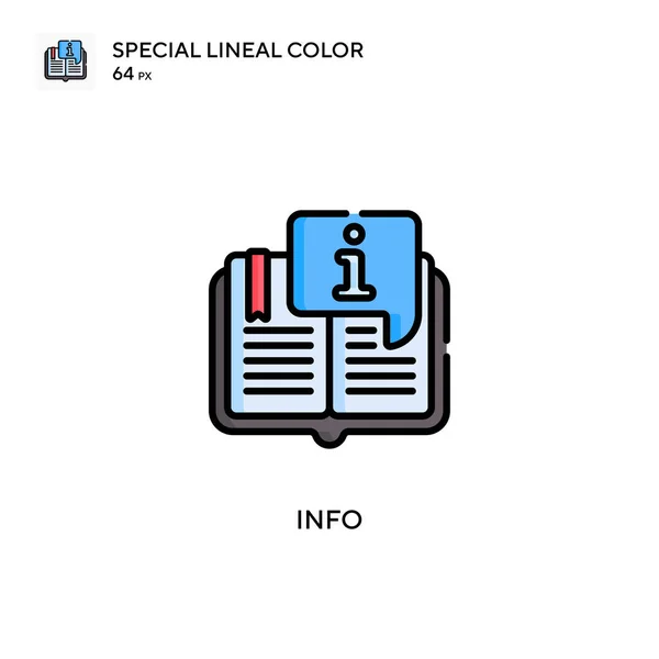 Info Speciell Linjal Färg Vektor Ikon Illustration Symbol Design Mall — Stock vektor