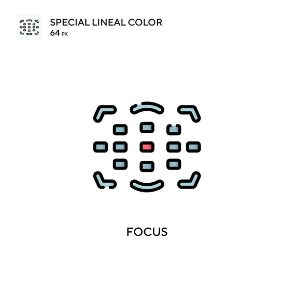 Focus Speciale Icona Vettoriale Colore Lineare Modello Disegno Simbolo Illustrazione — Vettoriale Stock